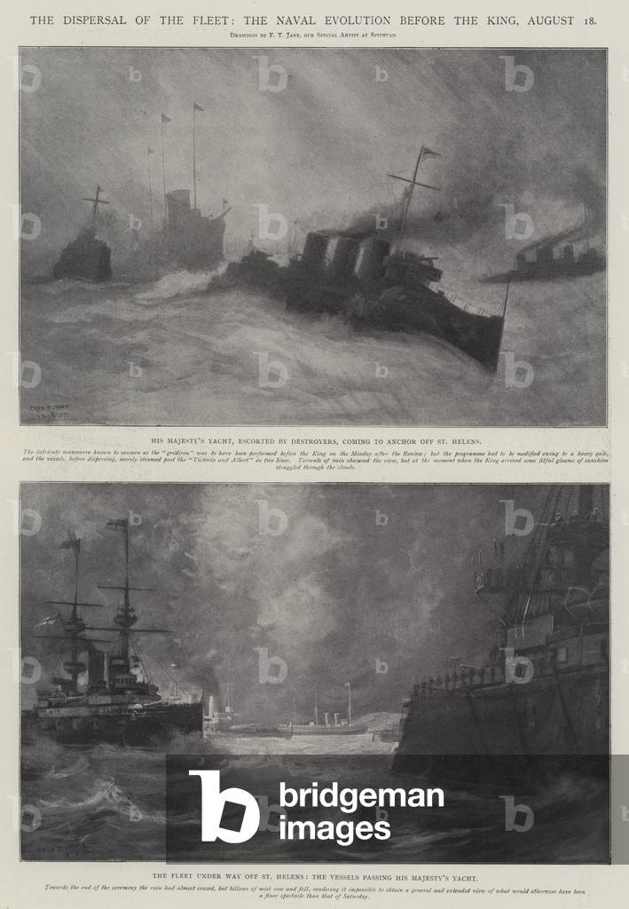 The Dispersal of the Fleet, the Naval Evolution before the King, 18 August (litho)