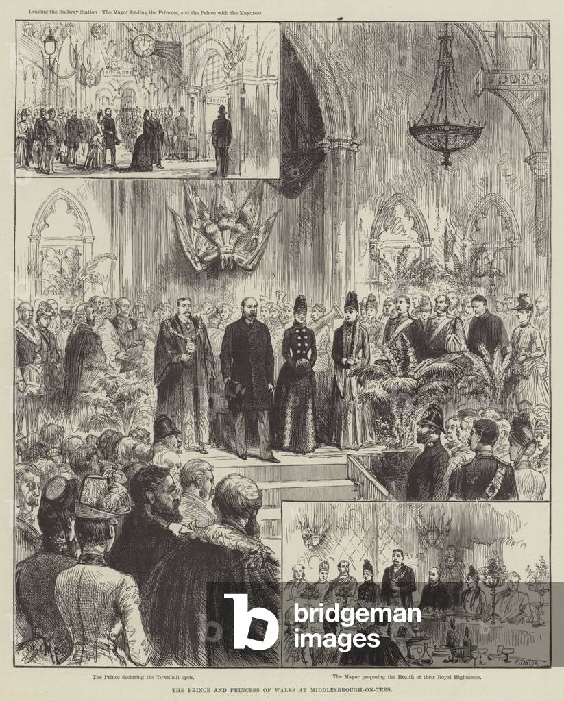 The Prince and Princess of Wales at Middlesbrough-on-Tees (engraving)
