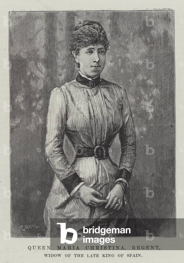 Queen Maria Christina, Regent, Widow of the late King of Spain (engraving)