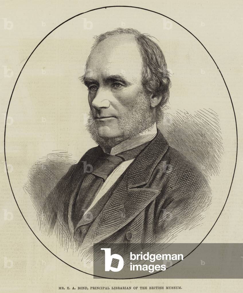Mr E A Bond, Principal Librarian of the British Museum (engraving)