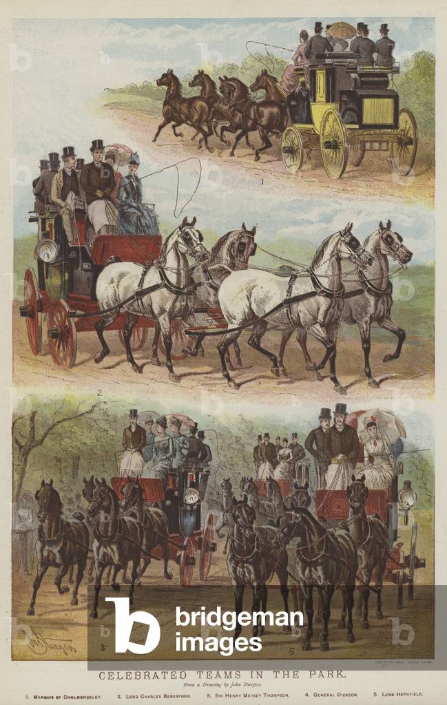 Celebrated Teams in the Park (colour litho)