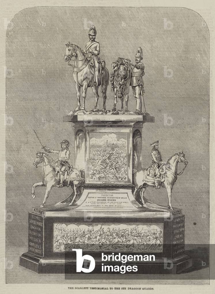 The Scarlett Testimonial to the 5th Dragoon Guards (engraving)