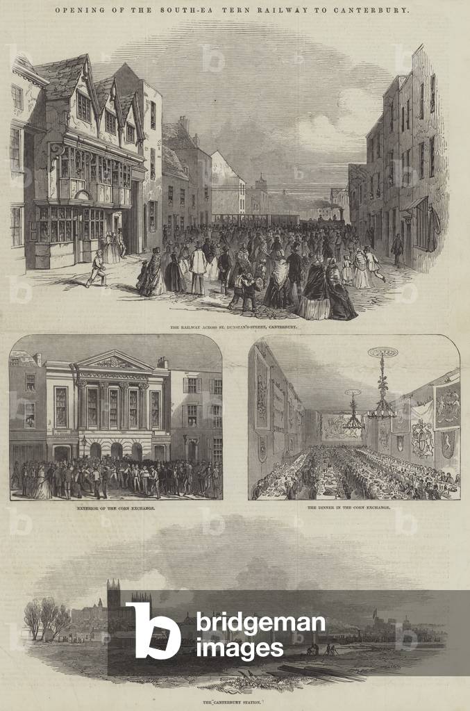 Opening of the South-Eastern Railway to Canterbury (engraving)