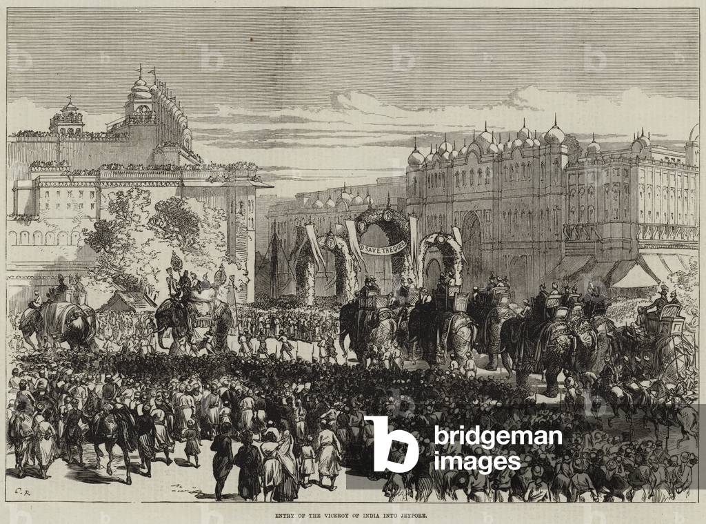 Entry of the Viceroy of India into Jeypore (engraving)