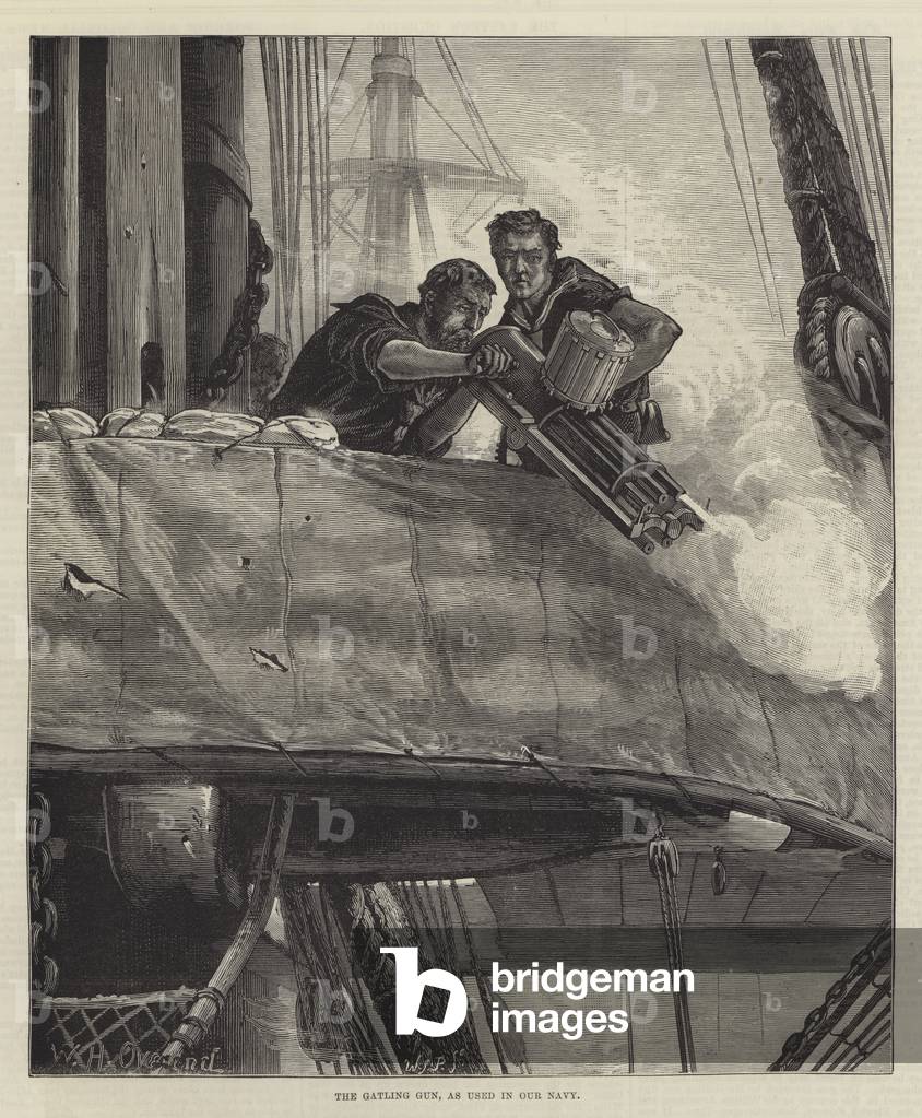 The Gatling Gun, as used in Our Navy (engraving)