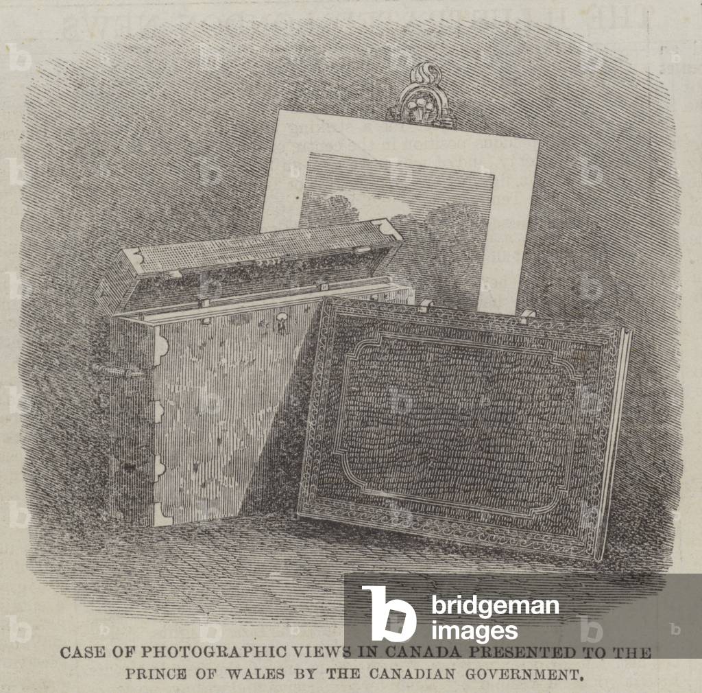 Case of Photographic Views in Canada presented to the Prince of Wales by the Canadian Government (engraving)