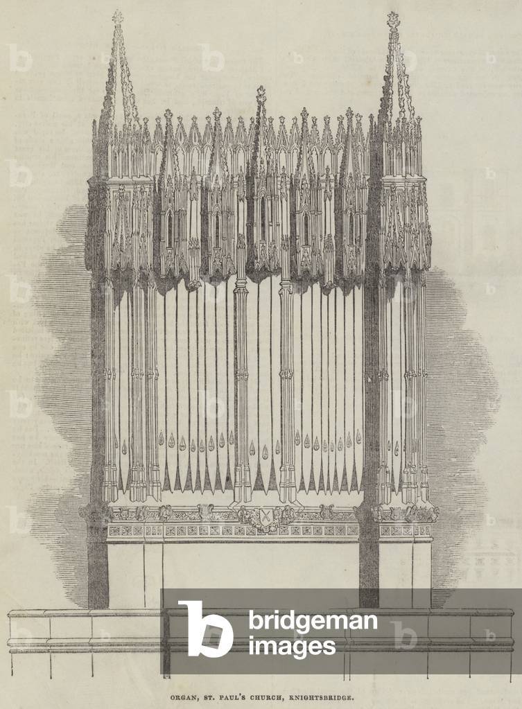 Organ, St Paul's Church, Knightsbridge (engraving)