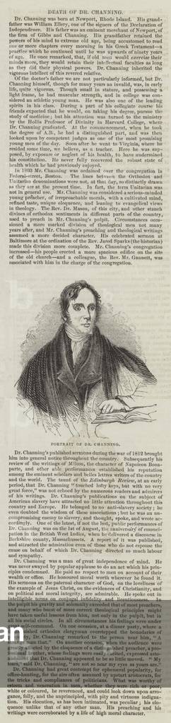 Portrait of Dr Channing (engraving)