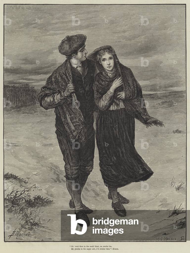 Oh! wert thou in the cauld blast, on yonder lea (engraving)