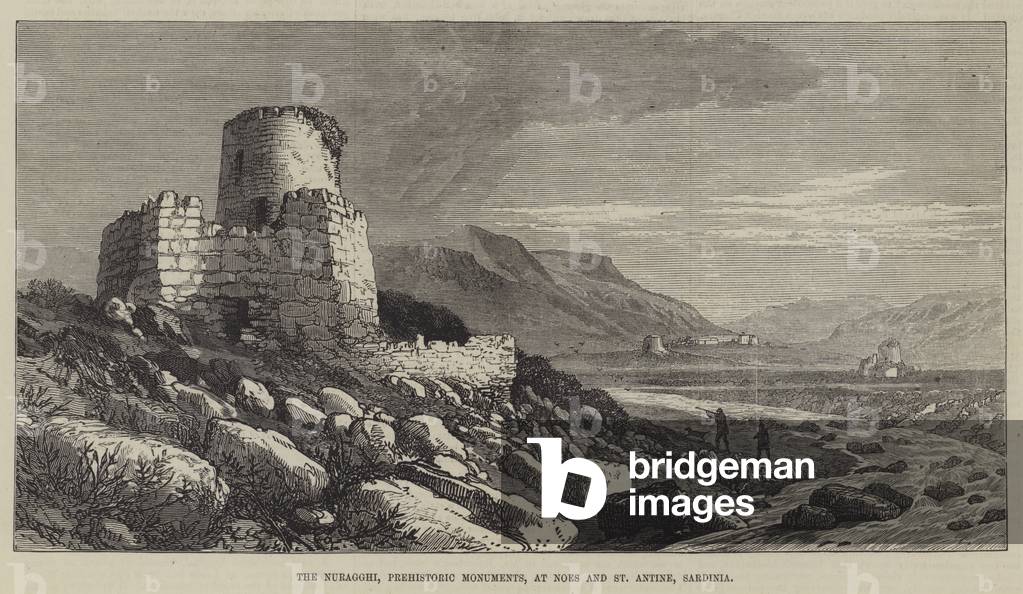 The Nuragghi, Prehistoric Monuments, at Noes and St Antine, Sardinia (engraving)