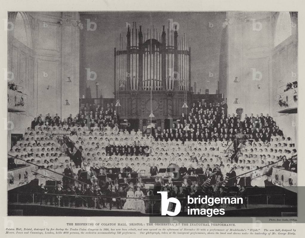 The Reopening of Colston Hall, Bristol, the Orchestra at the Inaugural Performance (b/w photo)