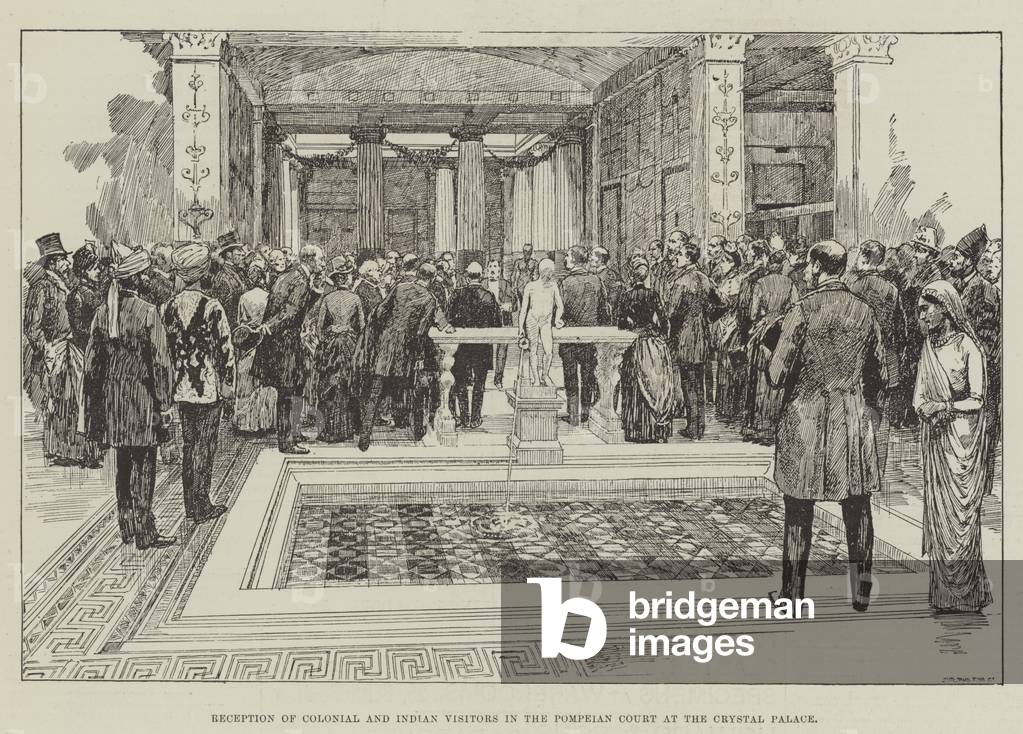 Reception of Colonial and Indian Visitors in the Pompeian Court at the Crystal Palace (engraving)