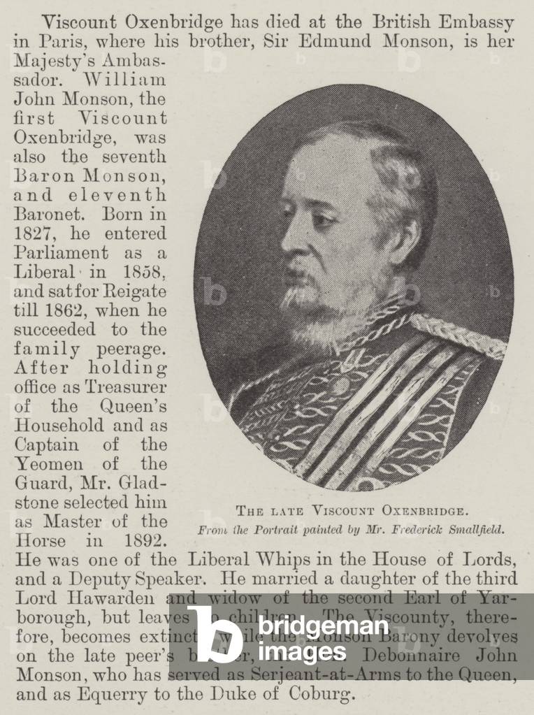 The late Viscount Oxenbridge (litho)