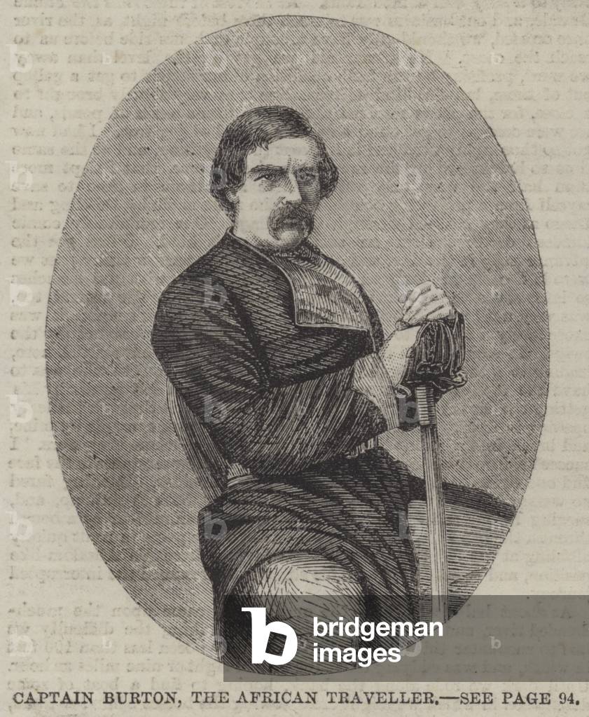 Captain Burton, the African Traveller (engraving)