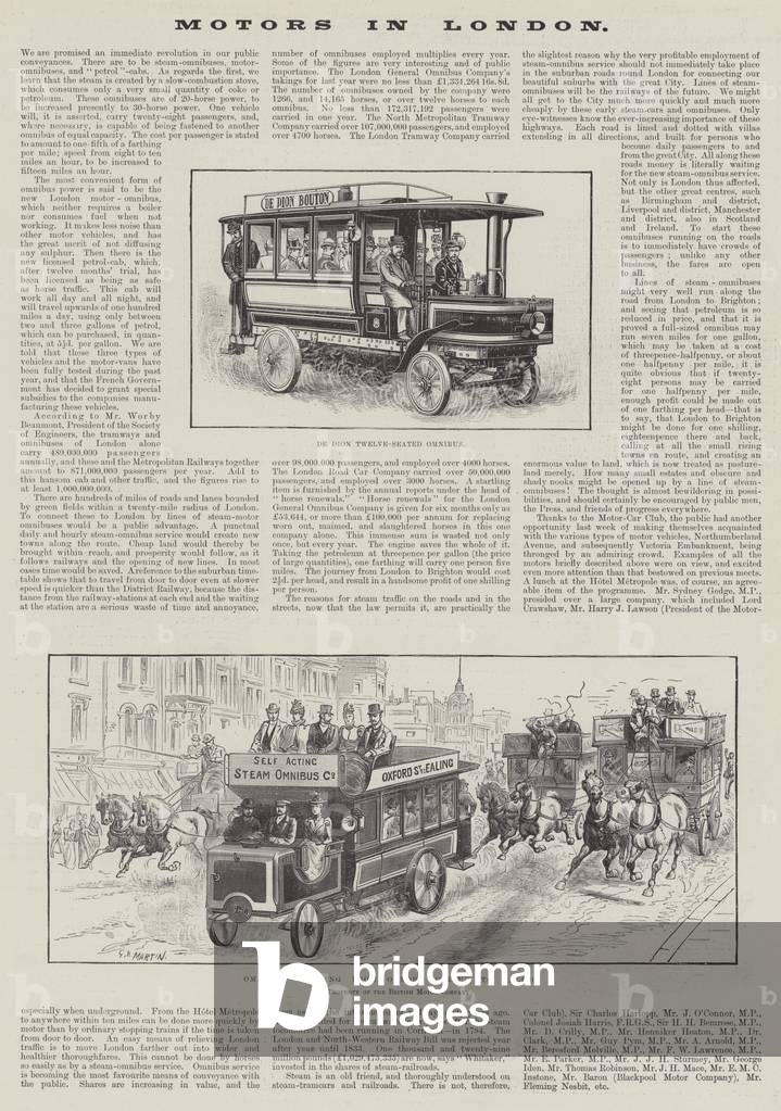 Motors in London (engraving)