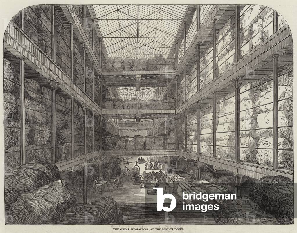 The Great Wool-Floor at the London Docks (engraving)