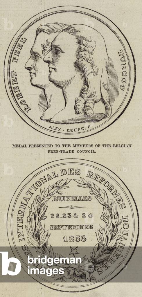 Medal presented to the Members of the Belgian Free-Trade Council (engraving)