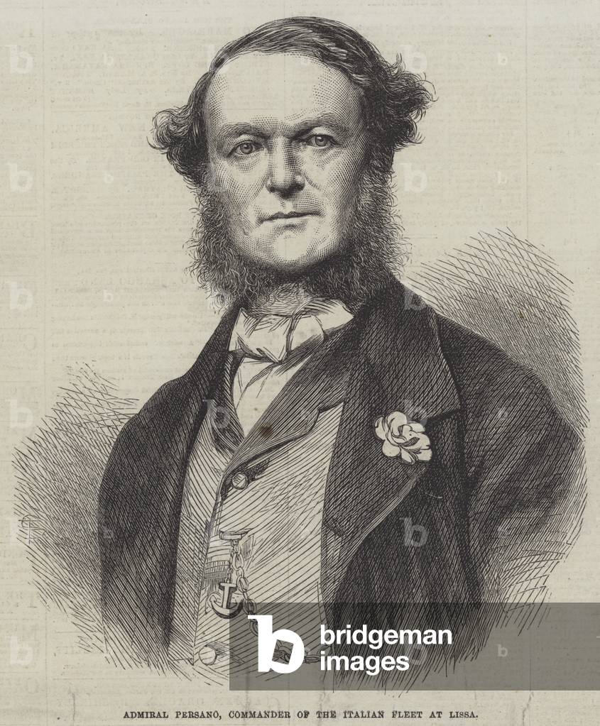 Admiral Persano, Commander of the Italian Fleet at Lissa (engraving)