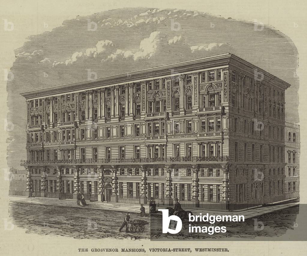 The Grosvenor Mansions, Victoria-Street, Westminster (engraving)