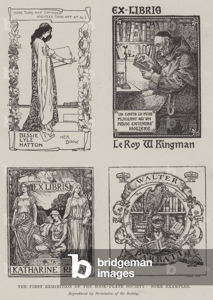 The First Exhibition of the Book-Plate Society, Some Examples (engraving)