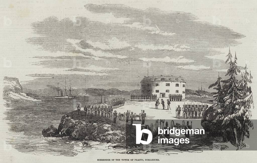 Surrender of the Tower of Prasto, Bomarsund (engraving)