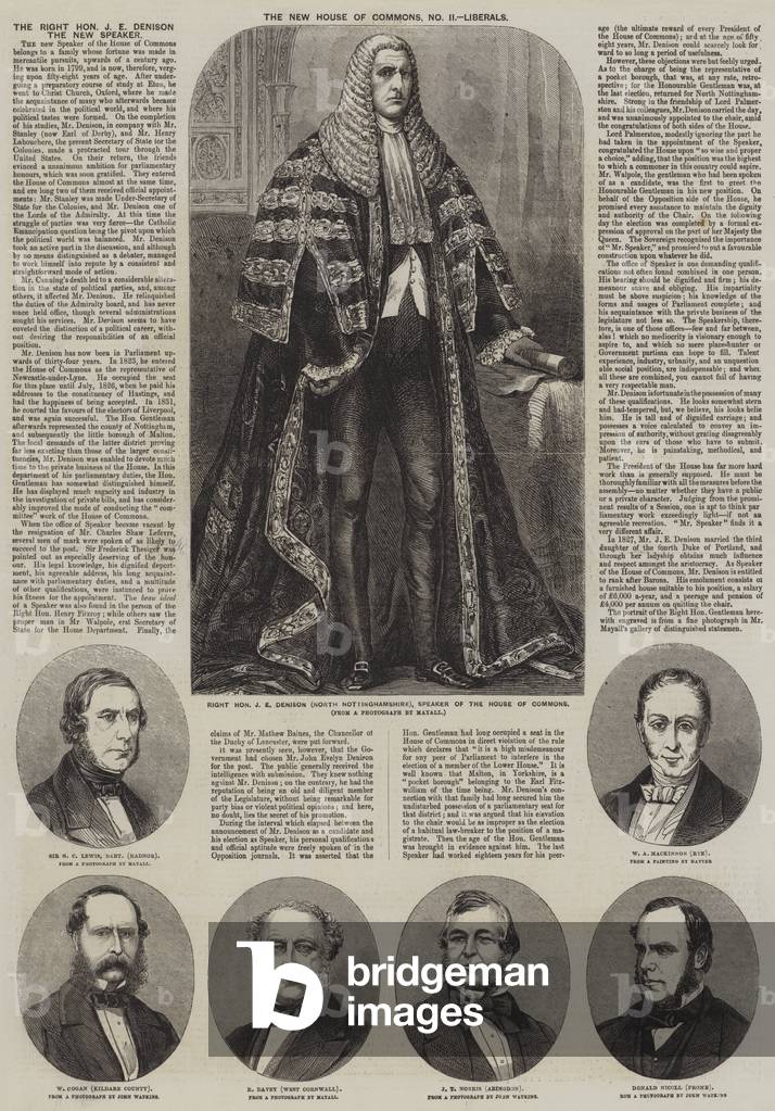 Past and Present Speakers (engraving)