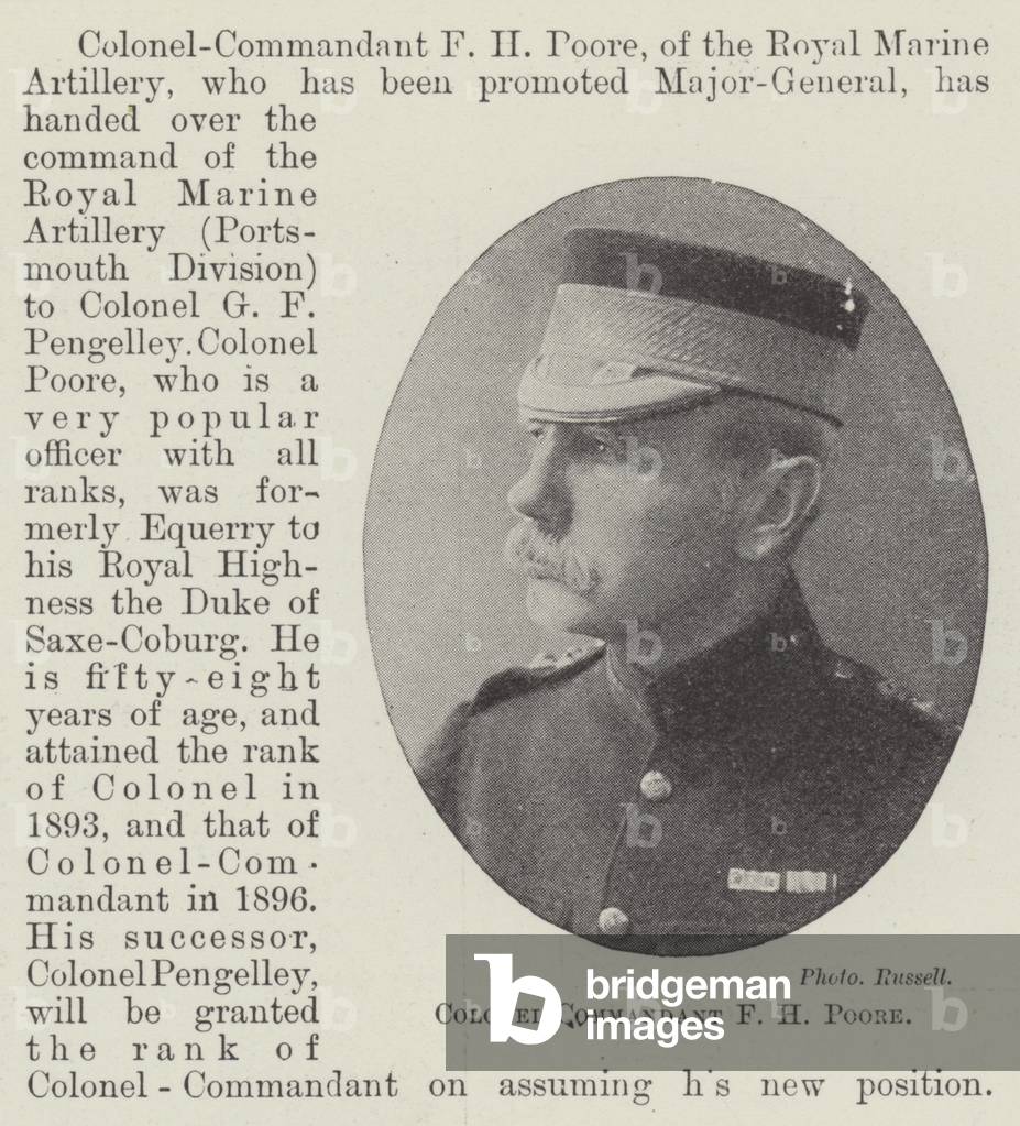 Colonel-Commandant F H Poore (b/w photo)