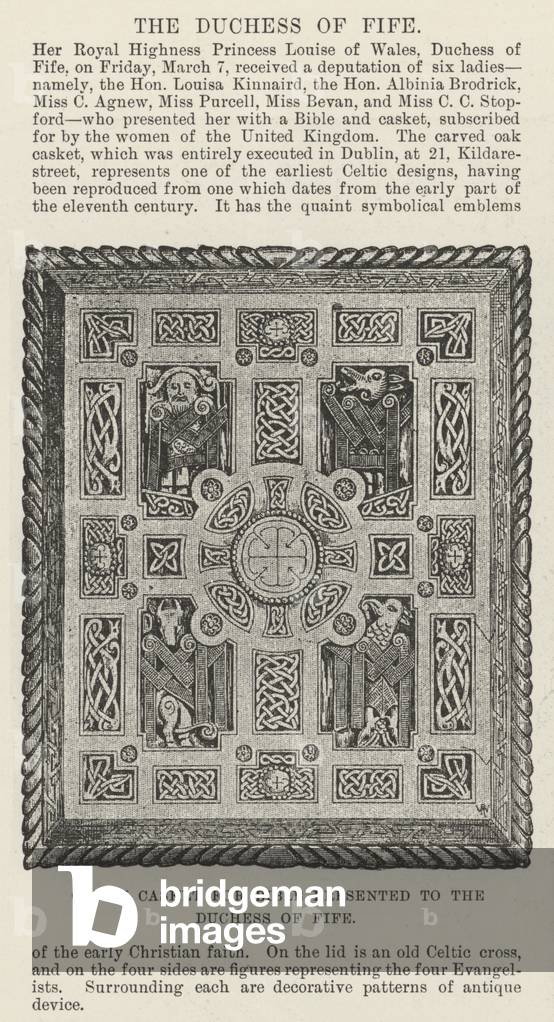 Oaken Casket for Bible presented to the Duchess of Fife (engraving)