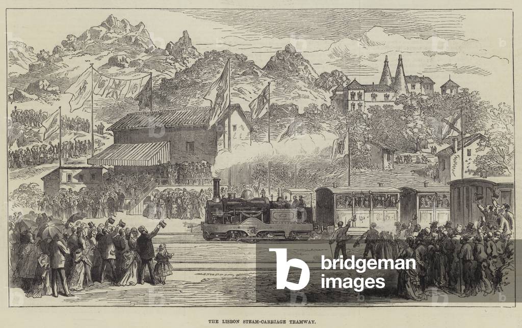 The Lisbon Steam-Carriage Tramway (engraving)
