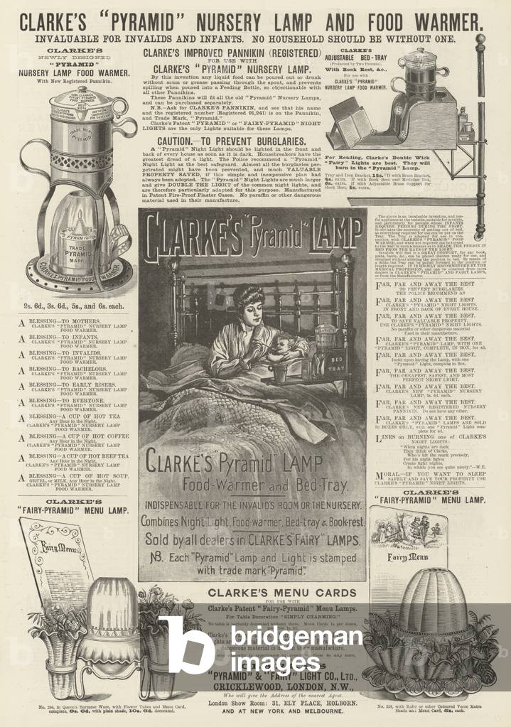 Advertisement, Clarke's Pyramid and Fairy Light Company (engraving)