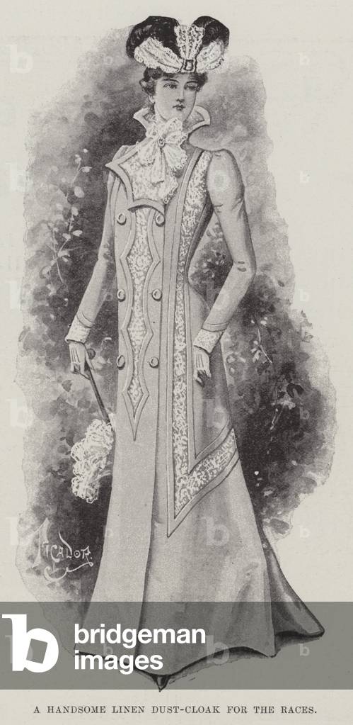 A Handsome Linen Dust-Cloak for the Races (litho)