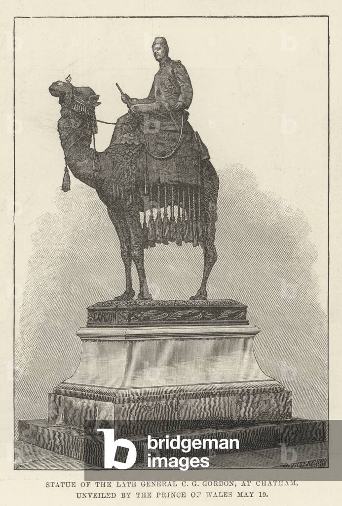 Statue of the late General C G Gordon, at Chatham, unveiled by the Prince of Wales, 19 May (engraving)