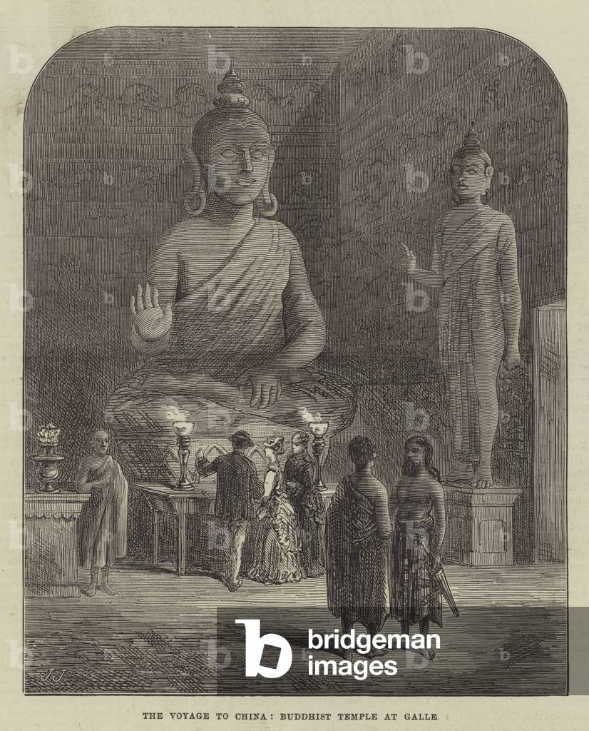 The Voyage to China, Buddhist Temple at Galle (engraving)