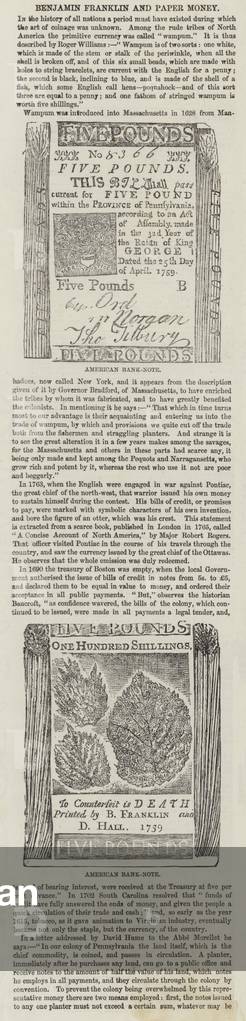 Benjamin Franklin and Paper Money (engraving)