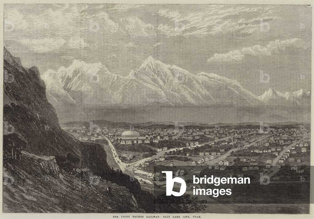 The Union Pacific Railway, Salt Lake City, Utah (engraving)