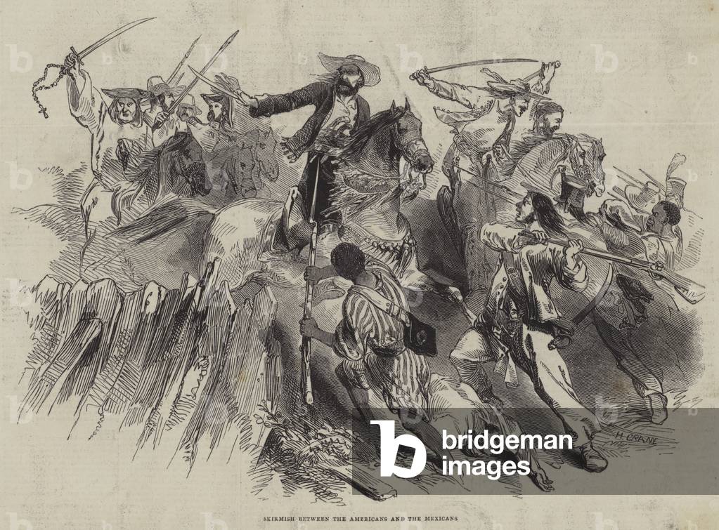Skirmish between the Americans and the Mexicans (engraving)