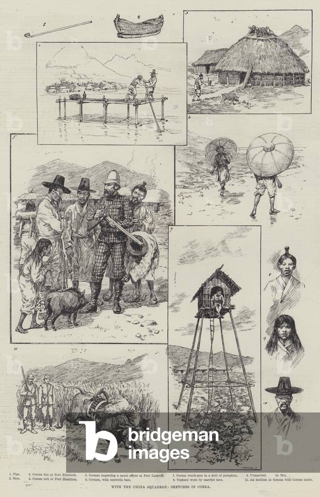 With the China Squadron, Sketches in Corea (engraving)