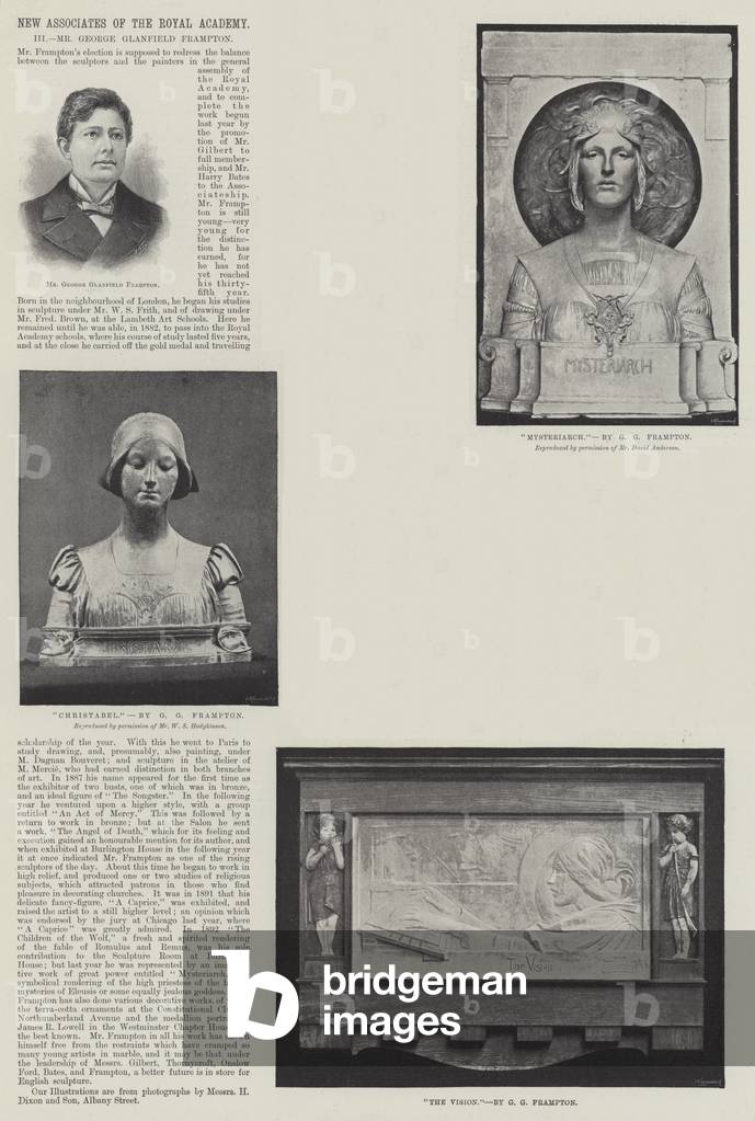 New Associates of the Royal Academy, Mr George Glanfield Frampton (b/w photo)