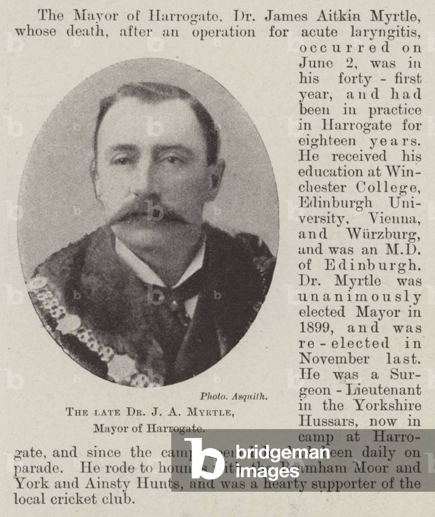The late Dr J A Myrtle, Mayor of Harrogate (b/w photo)