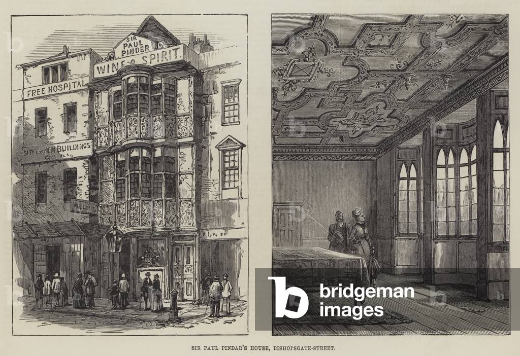 Sir Paul Pindar's House, Bishopsgate-Street (engraving)
