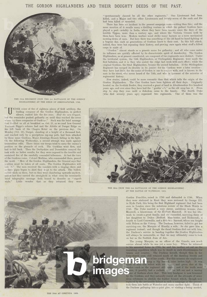 The Gordon Highlanders and their Doughty Deeds of the Past (litho)