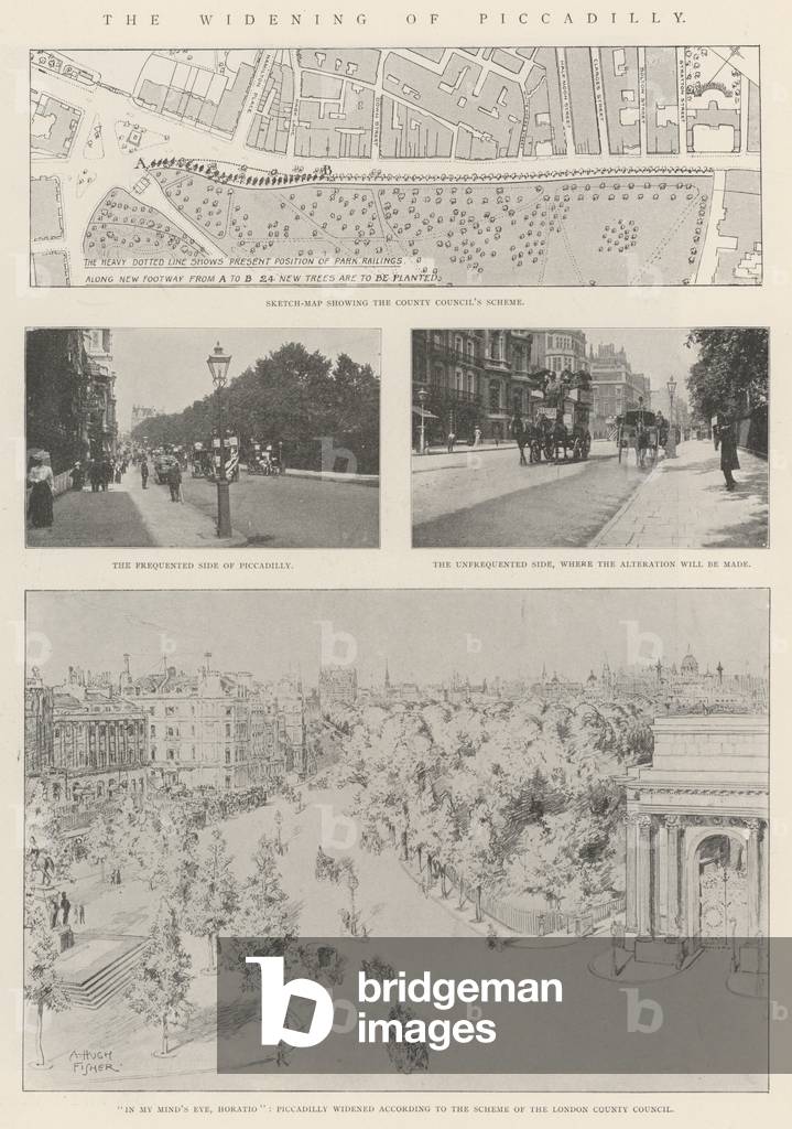 The Widening of Piccadilly (litho)