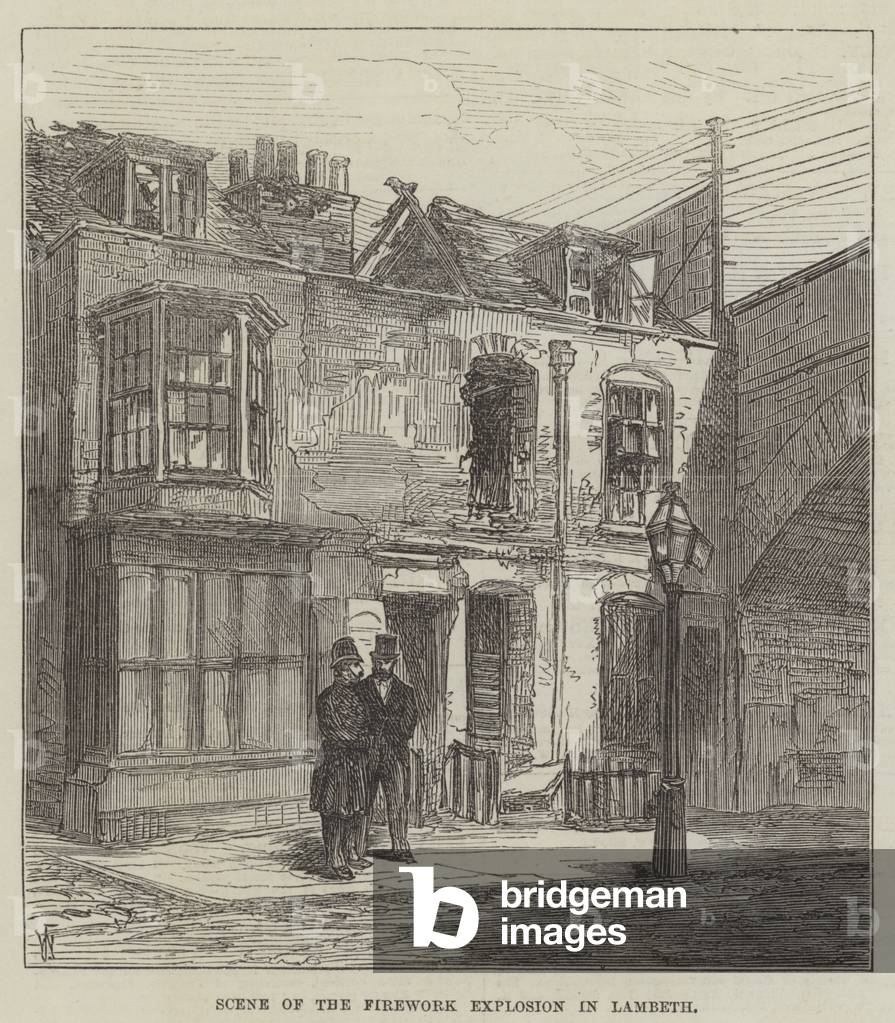Scene of the Firework Explosion in Lambeth (engraving)