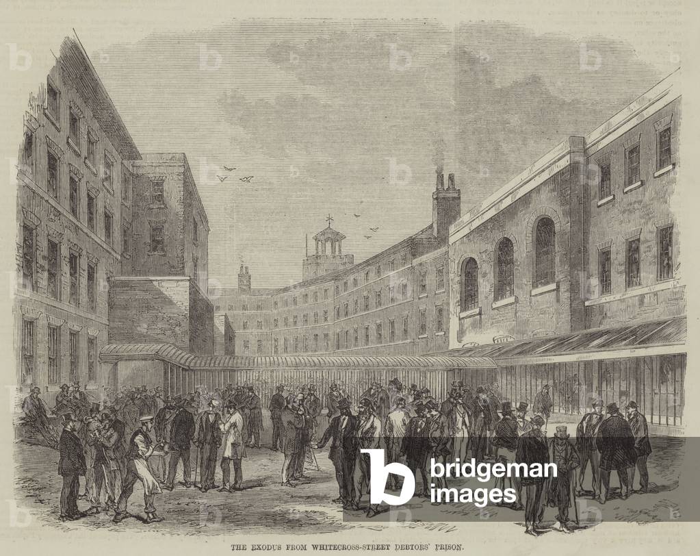 The Exodus from Whitecross-Street Debtors' Prison (engraving)