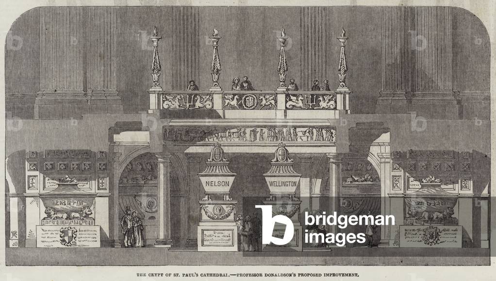 The Crypt of St Paul's Cathedral, Professor Donaldson's Proposed Improvement (engraving)
