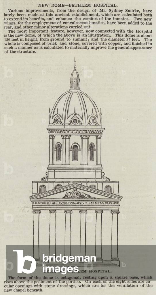 Dome of Bethlem Hospital (engraving)