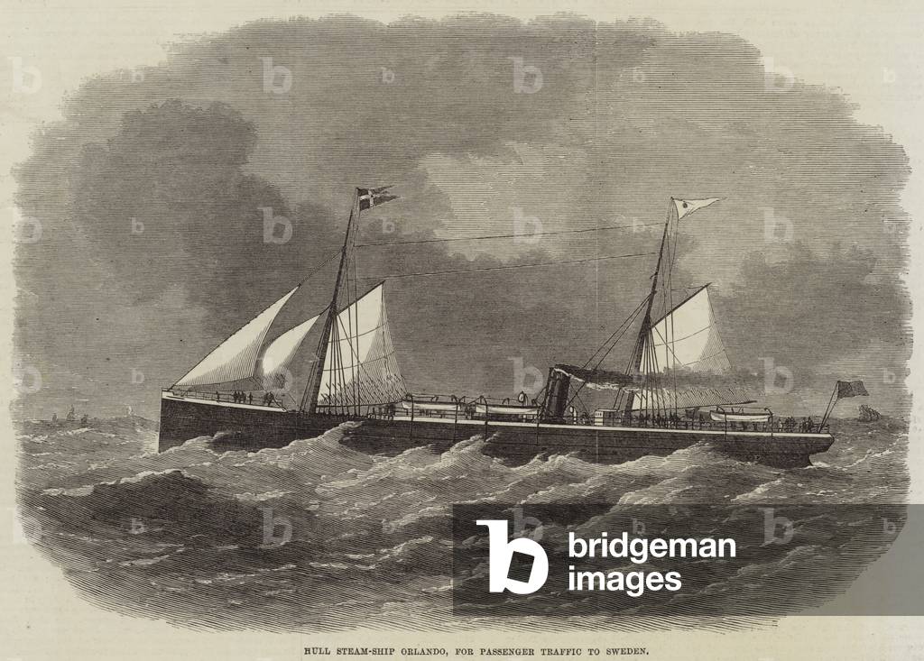 Hull Steam-Ship Orlando, for Passenger Traffic to Sweden (engraving)