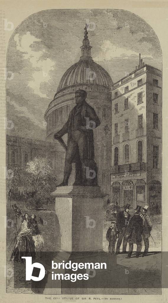 The City Statue of Sir R Peel (engraving)