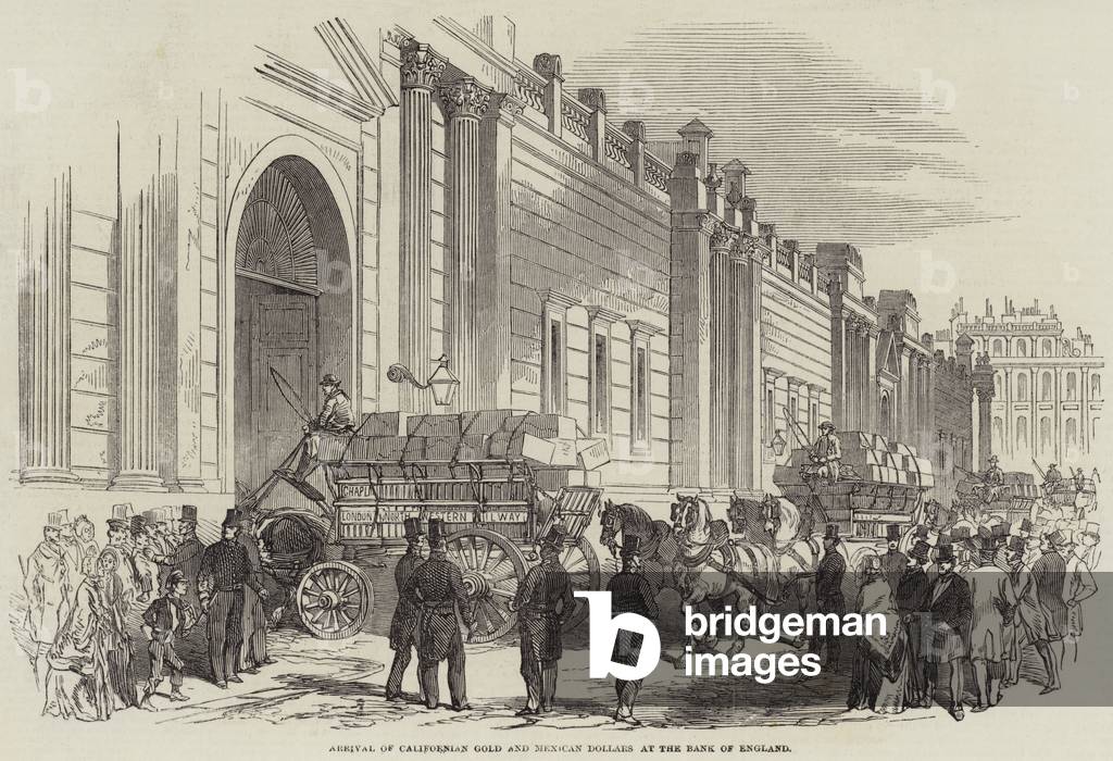 Arrival of Californian Gold and Mexican Dollars at the Bank of England (engraving)