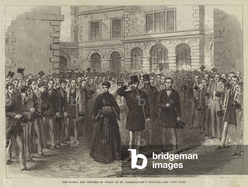The Prince and Princess of Wales at St Bartholomew's Hospital (engraving)
